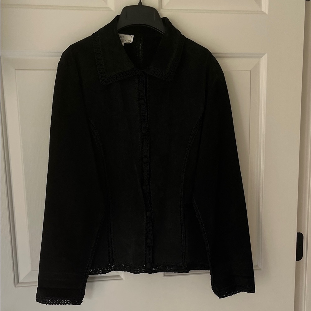 Lisa International Black Women's Suede Blazer